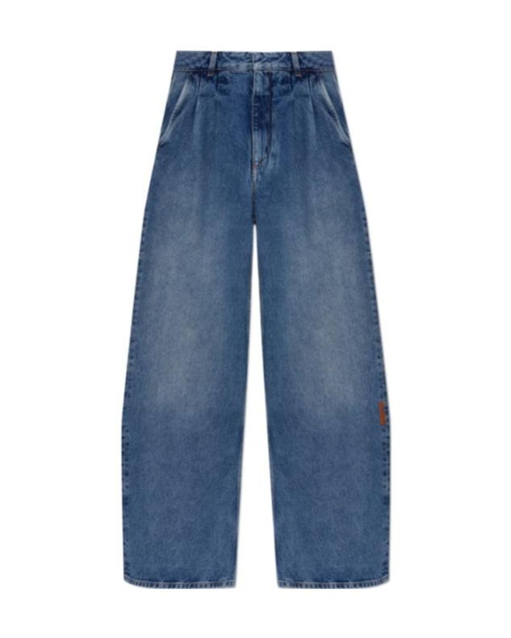 Off-White c/o Virgil Abloh Blue Pleated Wide-Leg Jeans