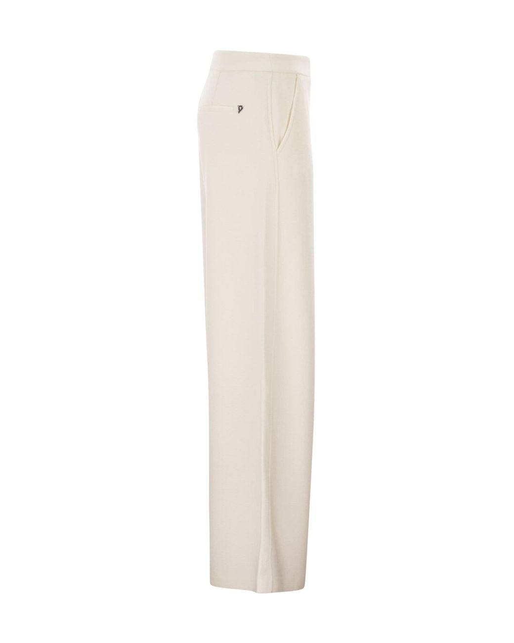 Dondup White Wide Leg Tailored Pants