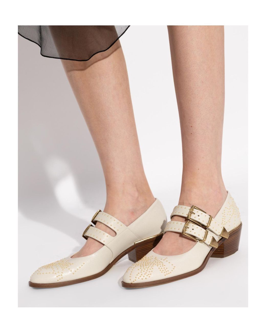 Chloé White Chloé Susan Buckled Pumps