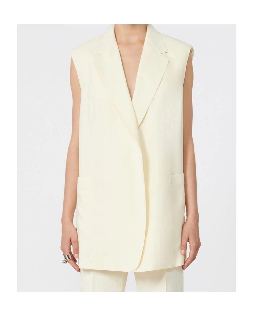 Sportmax White Spxmaggio Oversized Gilet