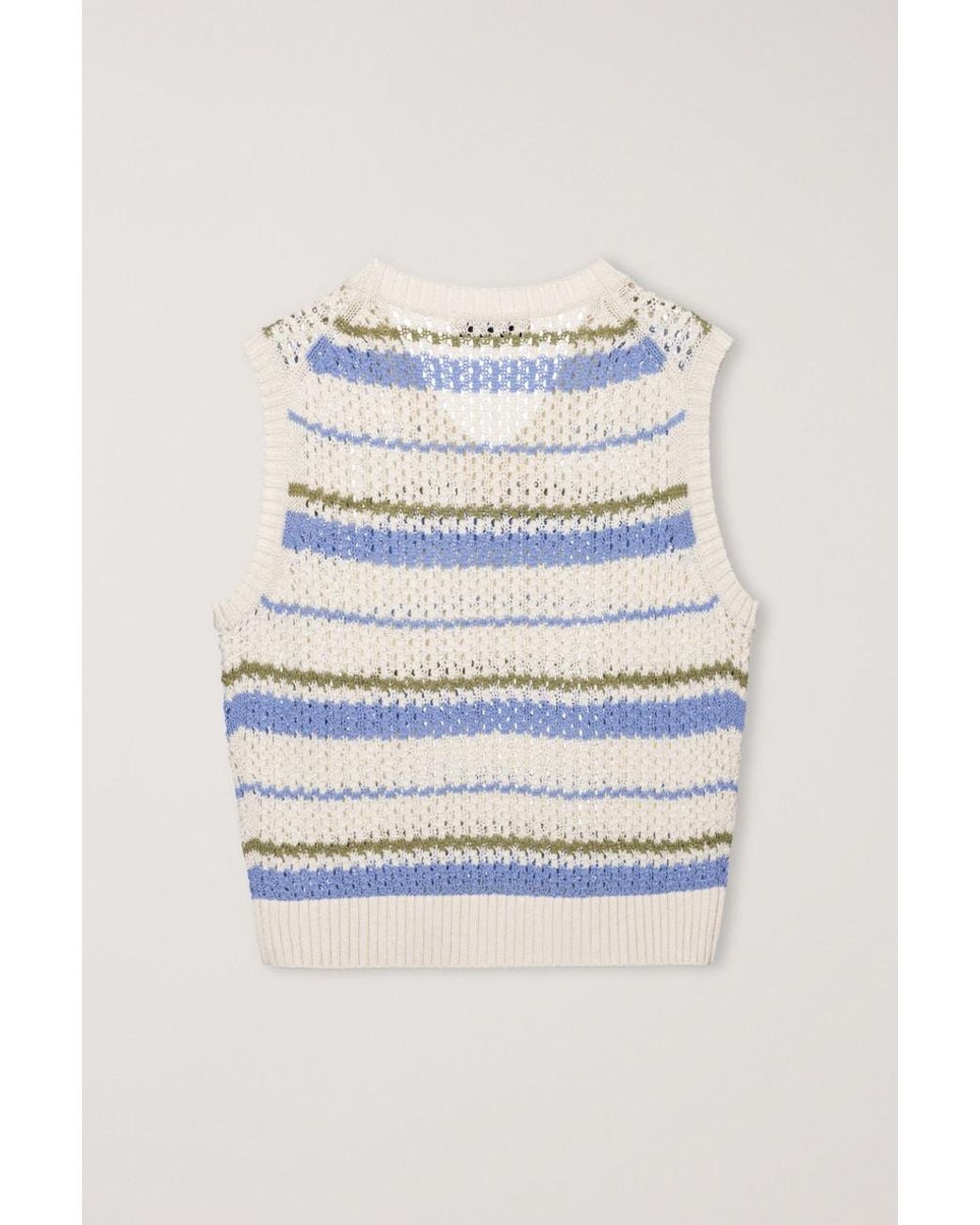 DUNST Gray Striped Chunky-Knit Vest for men