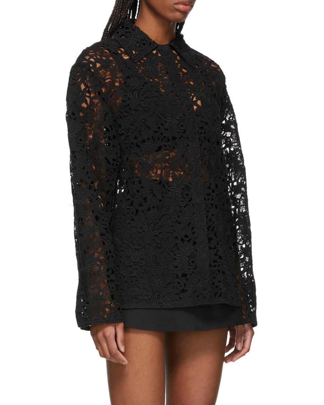 Valentino Black Blossom Macramé Jacket
