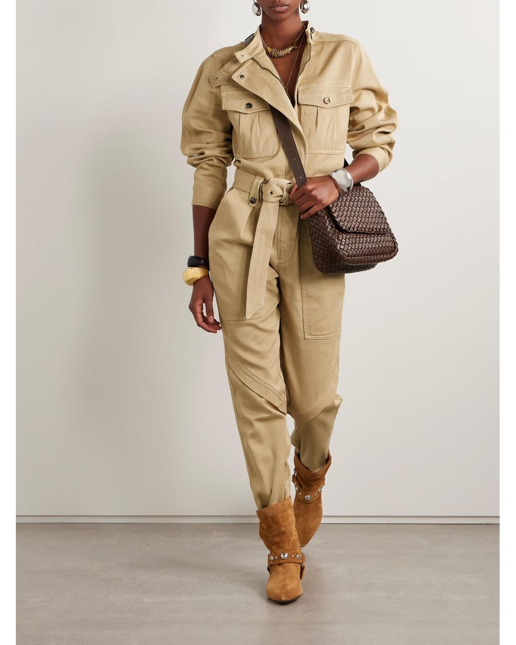 Isabel Marant Natural Jelica Lace-Up Jumpsuit