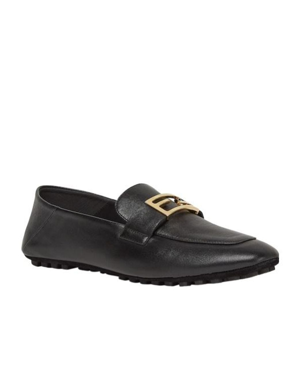 Fendi Black Ff Baguette Slip-On Loafers