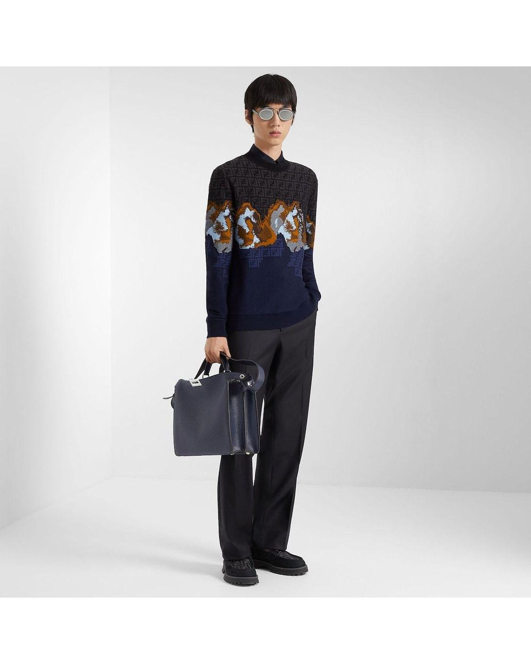 Fendi Blue Peekaboo Iseeu Medium Tote Bag for men