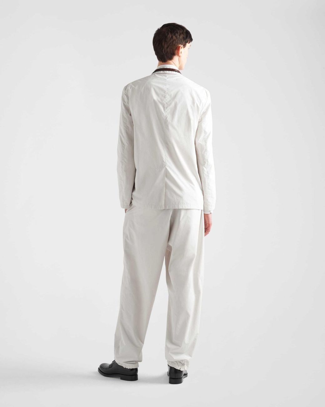 Prada White Drawstring Wide-Leg Trousers for men
