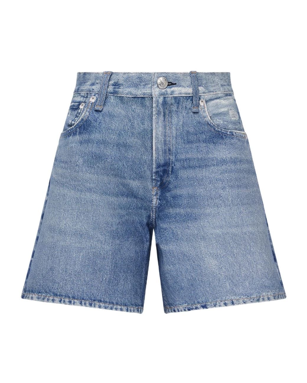 Rag & Bone Blue High-Waist Denim Shorts