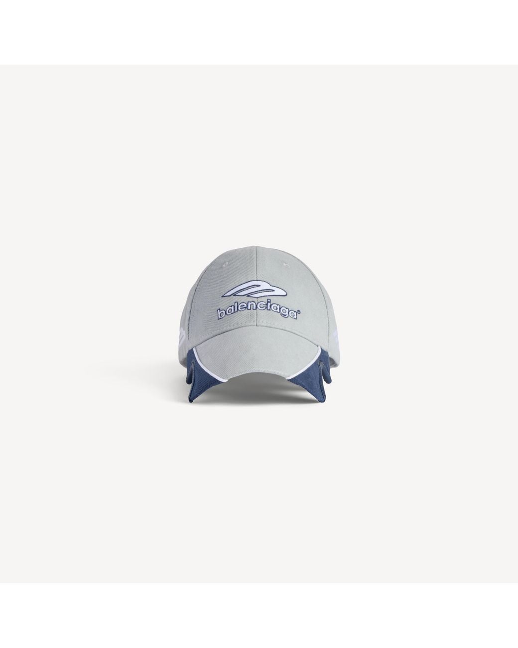 Balenciaga Gray Logo Embroidered Baseball Cap for men