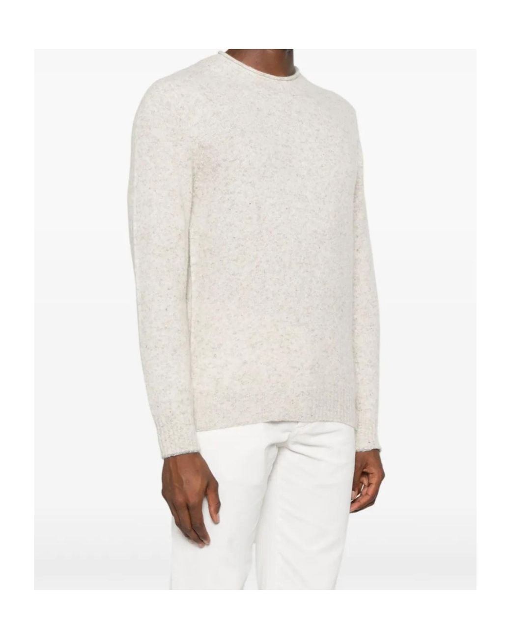 Brunello Cucinelli White Crewneck Knitted Jumper for men