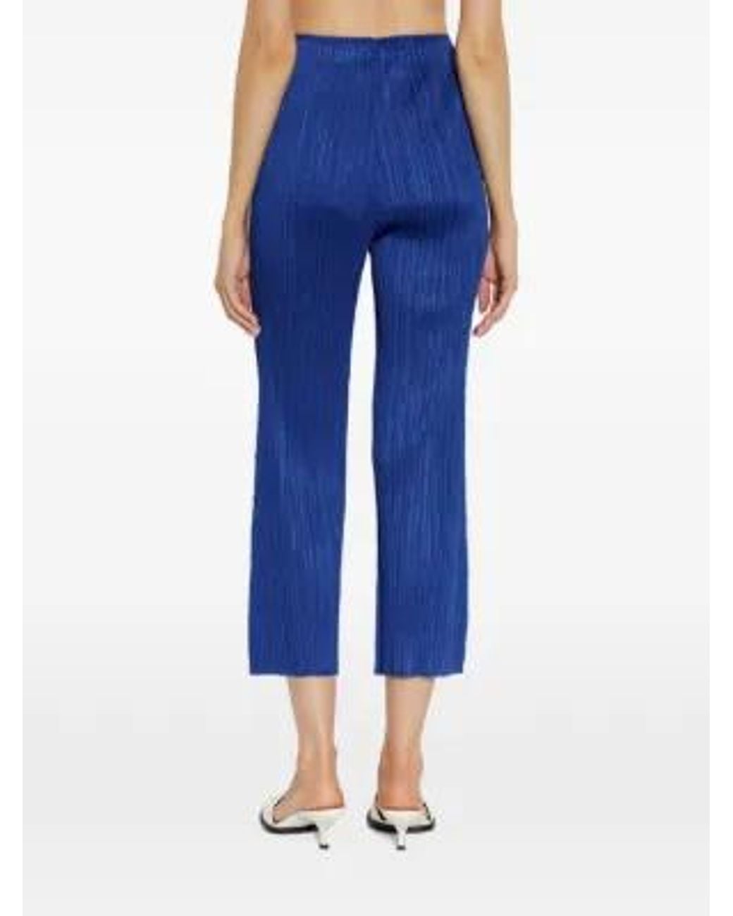 Pleats Please Issey Miyake Blue Pleated Trousers