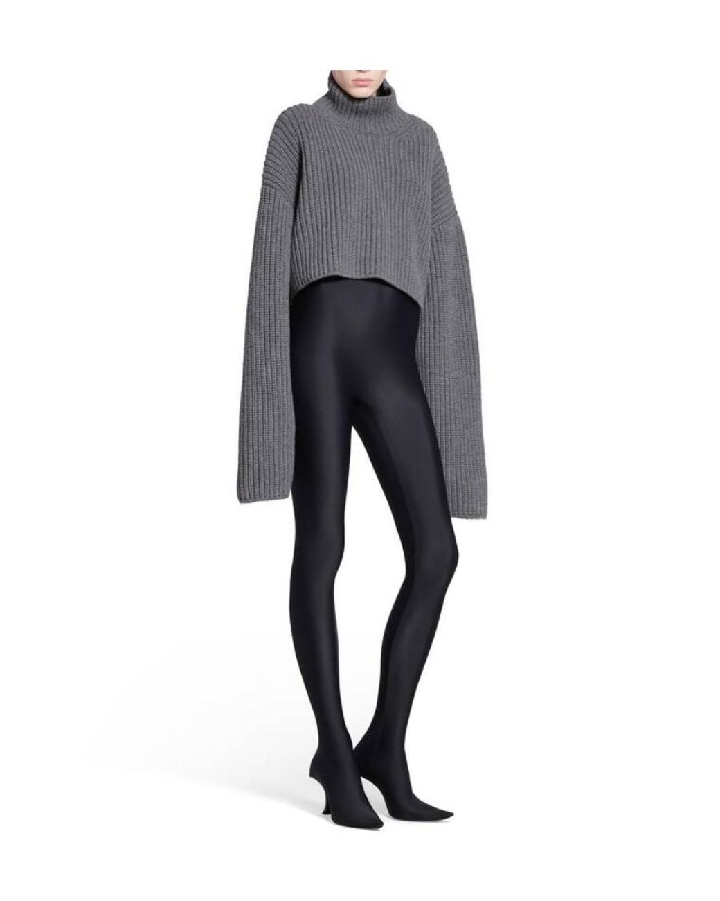 Balenciaga Gray Cropped Sweater for men