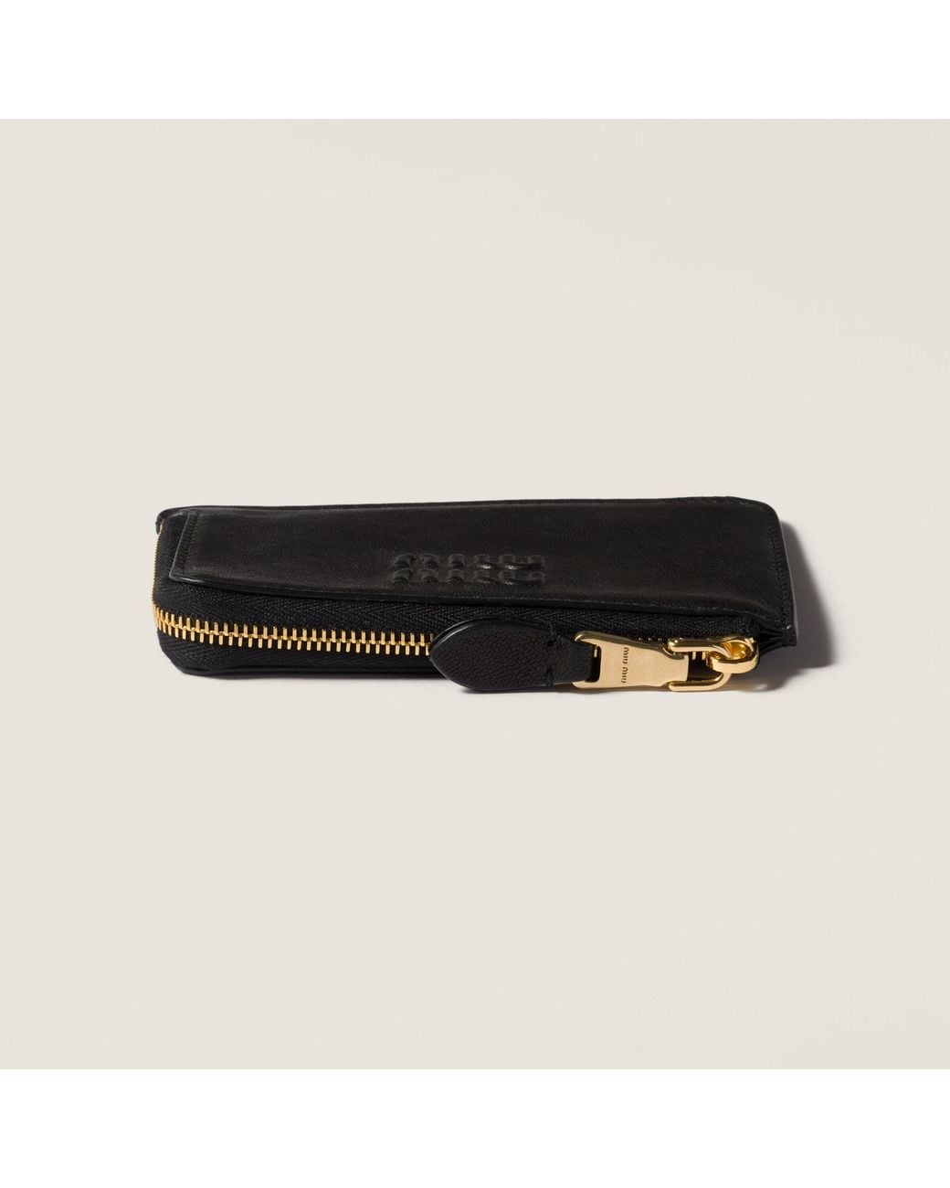Miu Miu Black Nappa Leather Envelope Card Holder