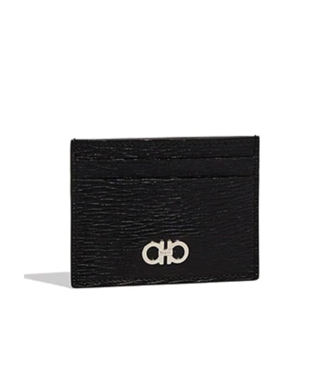 Ferragamo Black Gancini Clip Cardholder for men