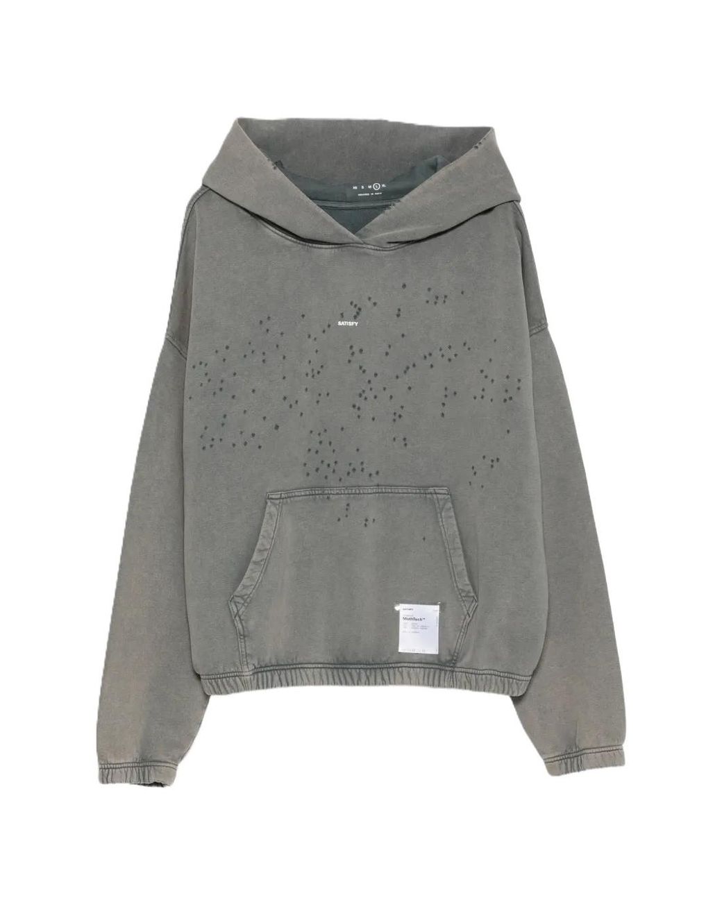 Satisfy Gray Mothtech Distressed Hoodie for men