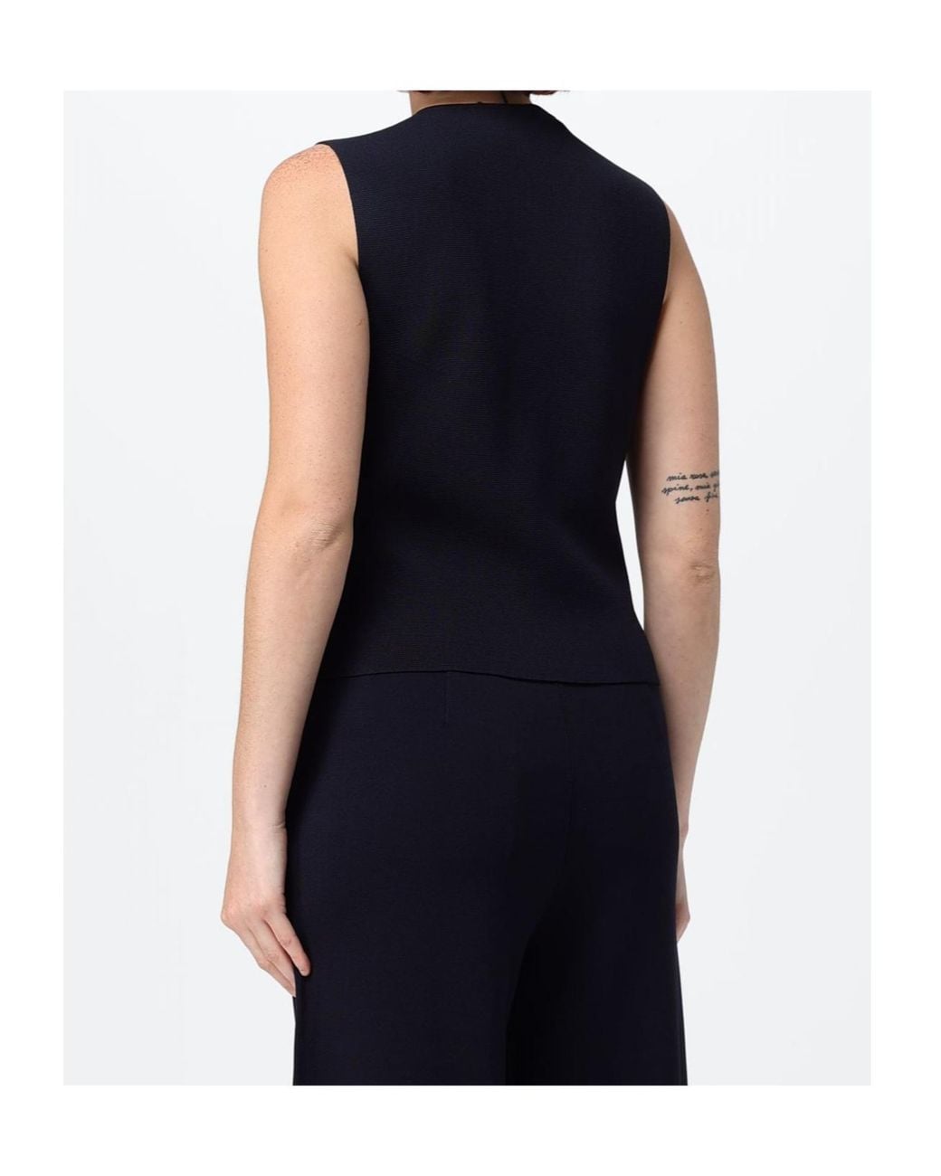 Max Mara Blue Viscose Crepe Yarn Gilet