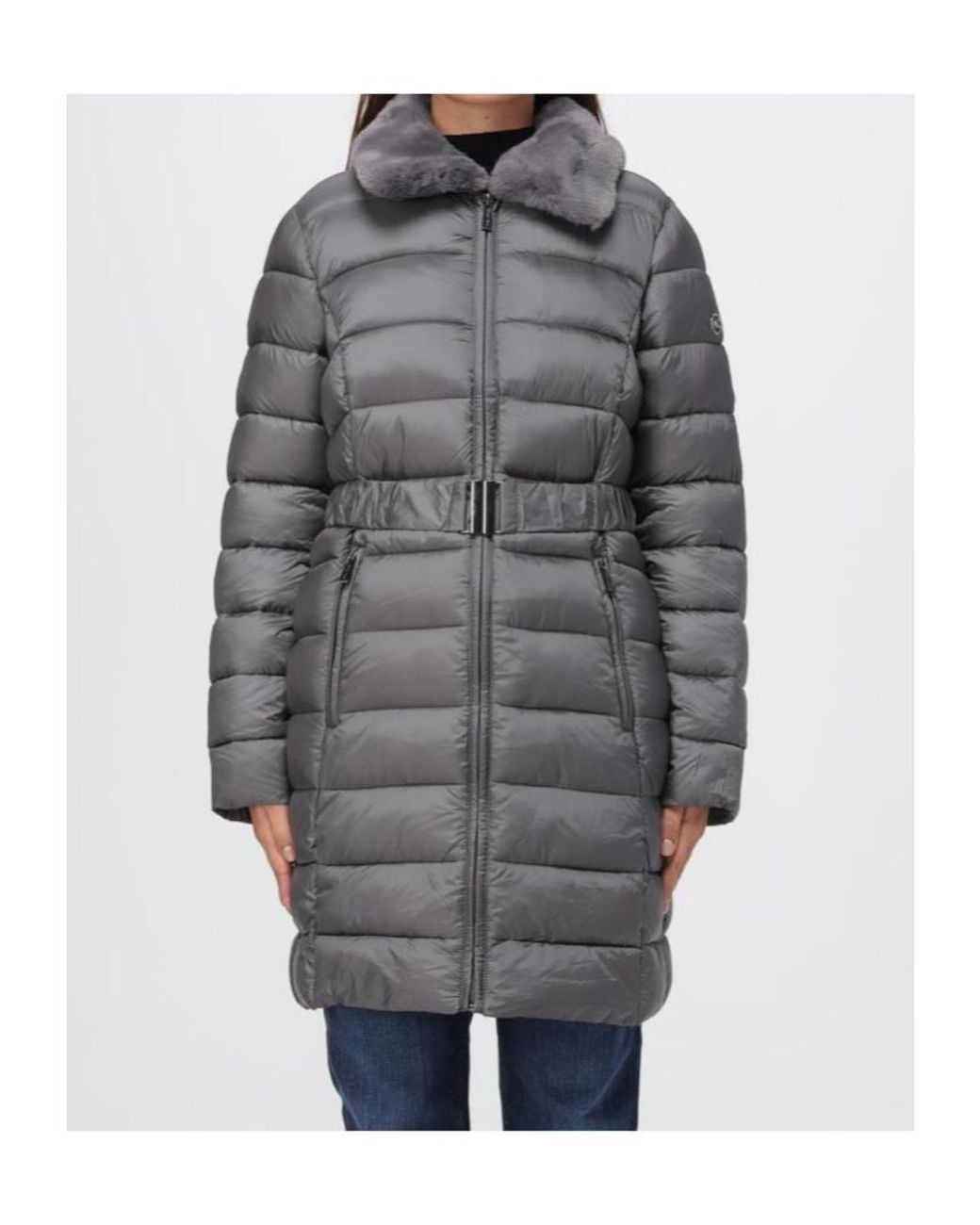 MICHAEL Michael Kors Gray Packable Quilted Puffer Coat