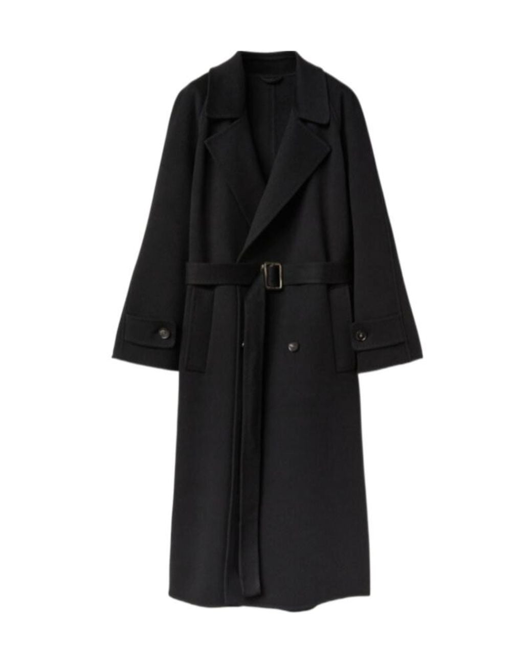Loro Piana Black Double-Breasted Coat