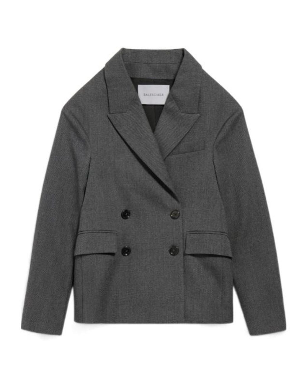 Balenciaga Gray Double-Breasted Tailored Blazer
