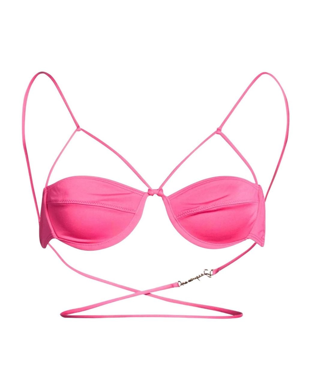 Jacquemus Pink Simple Strapless Bikini Top