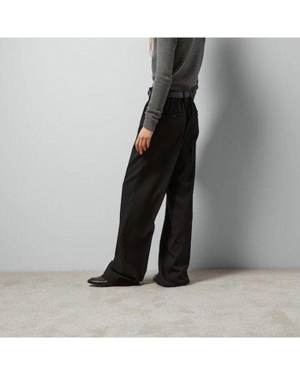 Gucci Black Gathered Elastic Waist Tailored Trousers