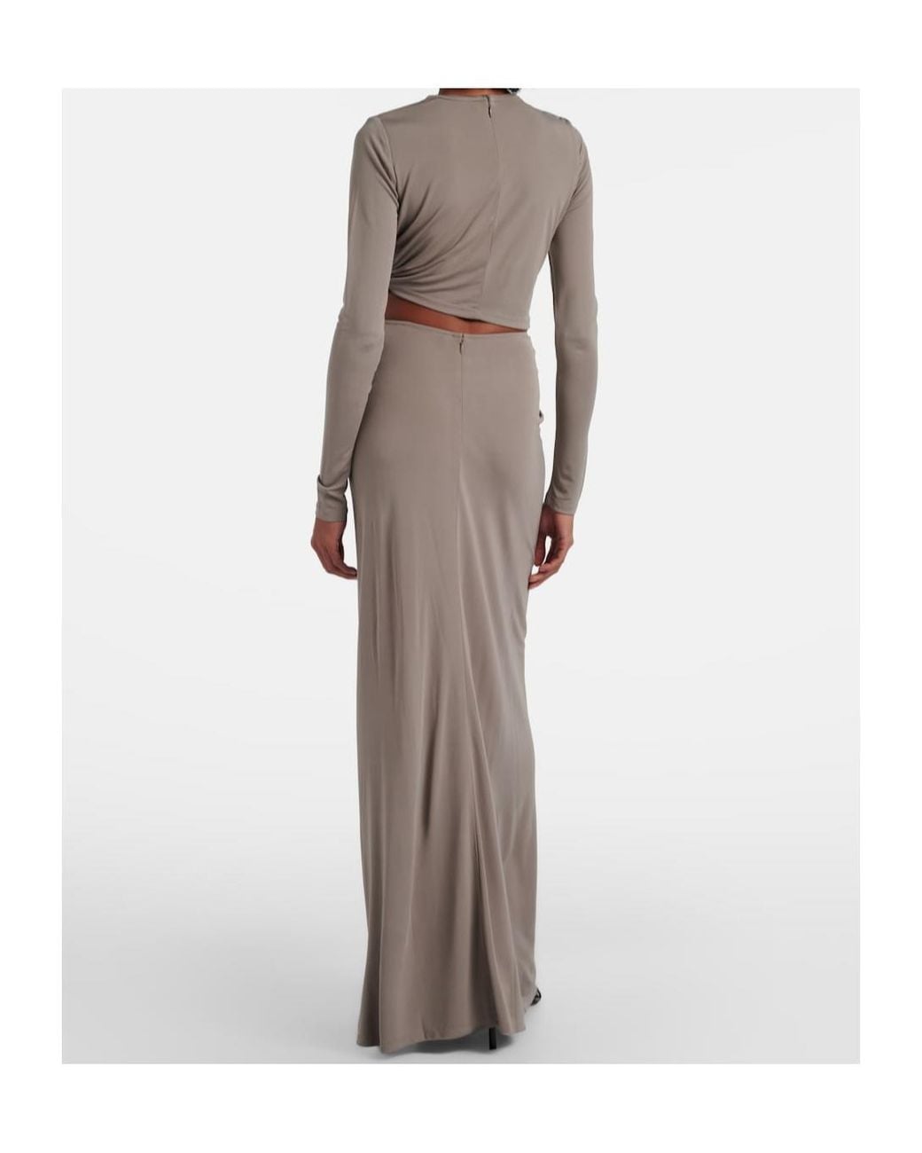 Christopher Esber Brown Bezel Quartz Gathered Jersey Maxi Skirt