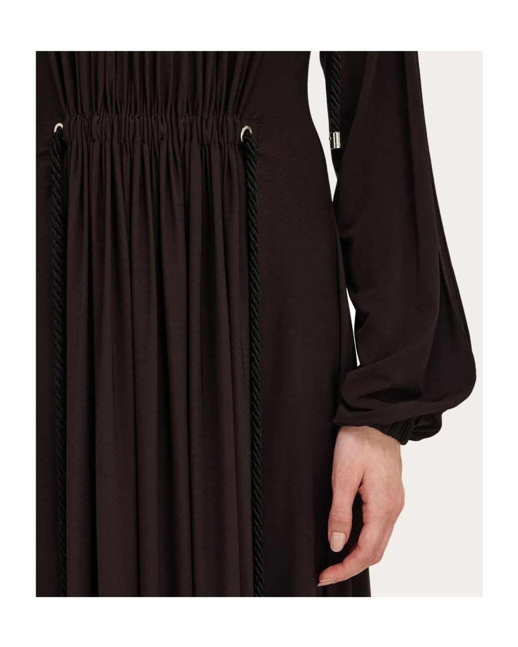 Ferragamo Black Pleated Dress