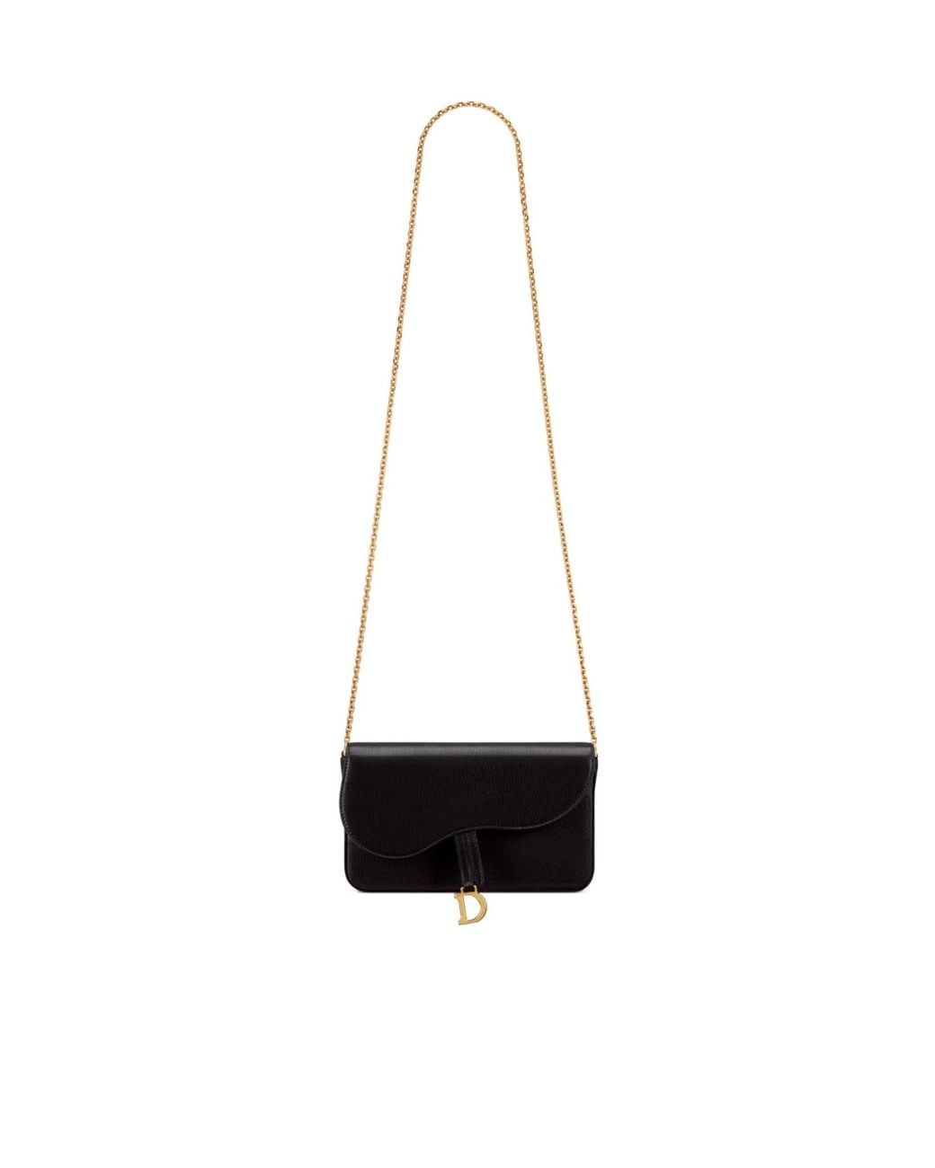 Dior Black Medium Saddle Pouch With Chain