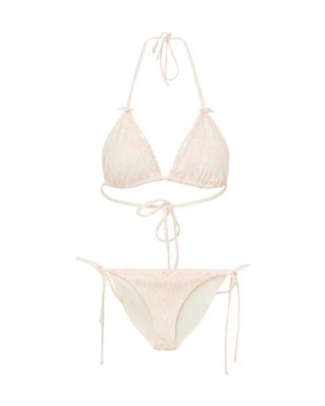 LoveShackFancy White Harbor Tie-Side Bikini