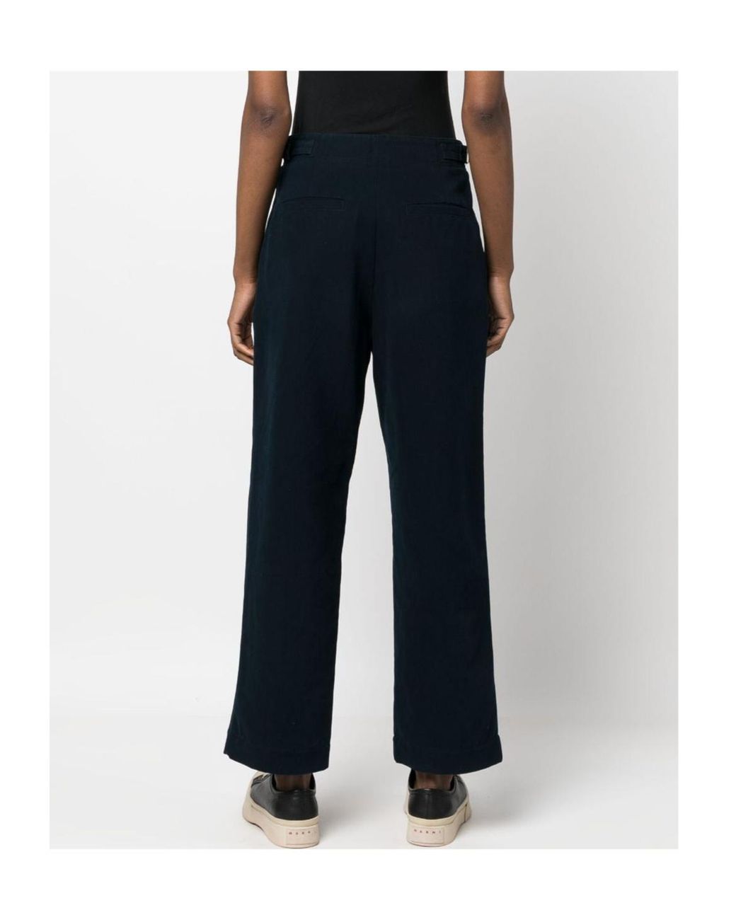 A.P.C. Blue Pleat-Detail Wide-Leg Cotton Trousers