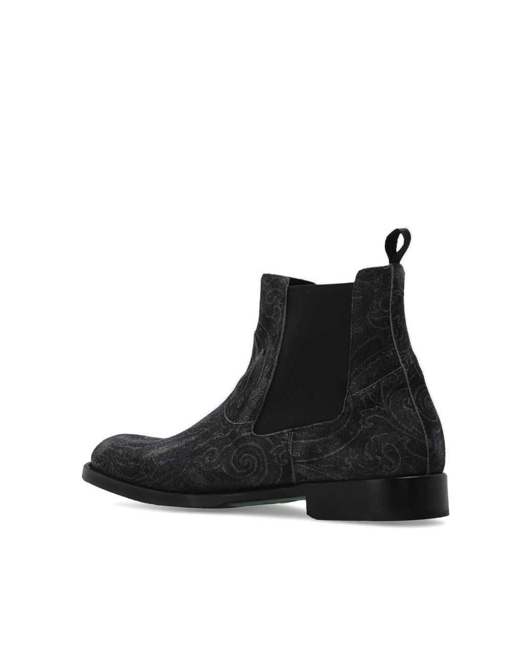 Etro Black Paisley Chelsea Boots for men