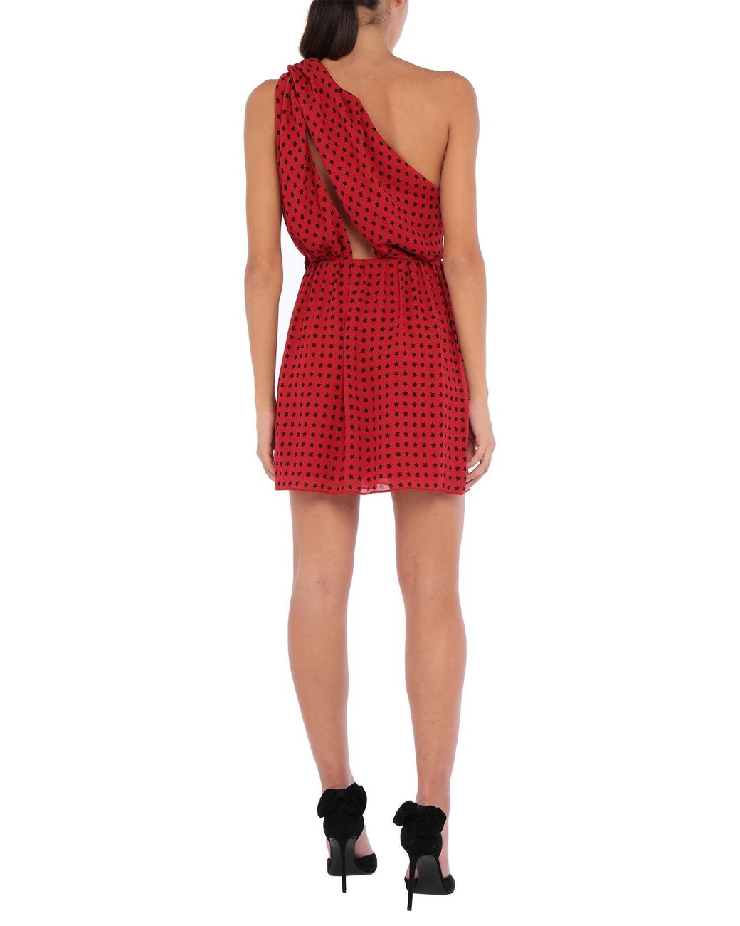 Saint Laurent Red Two-Tone Sleeveless Dress