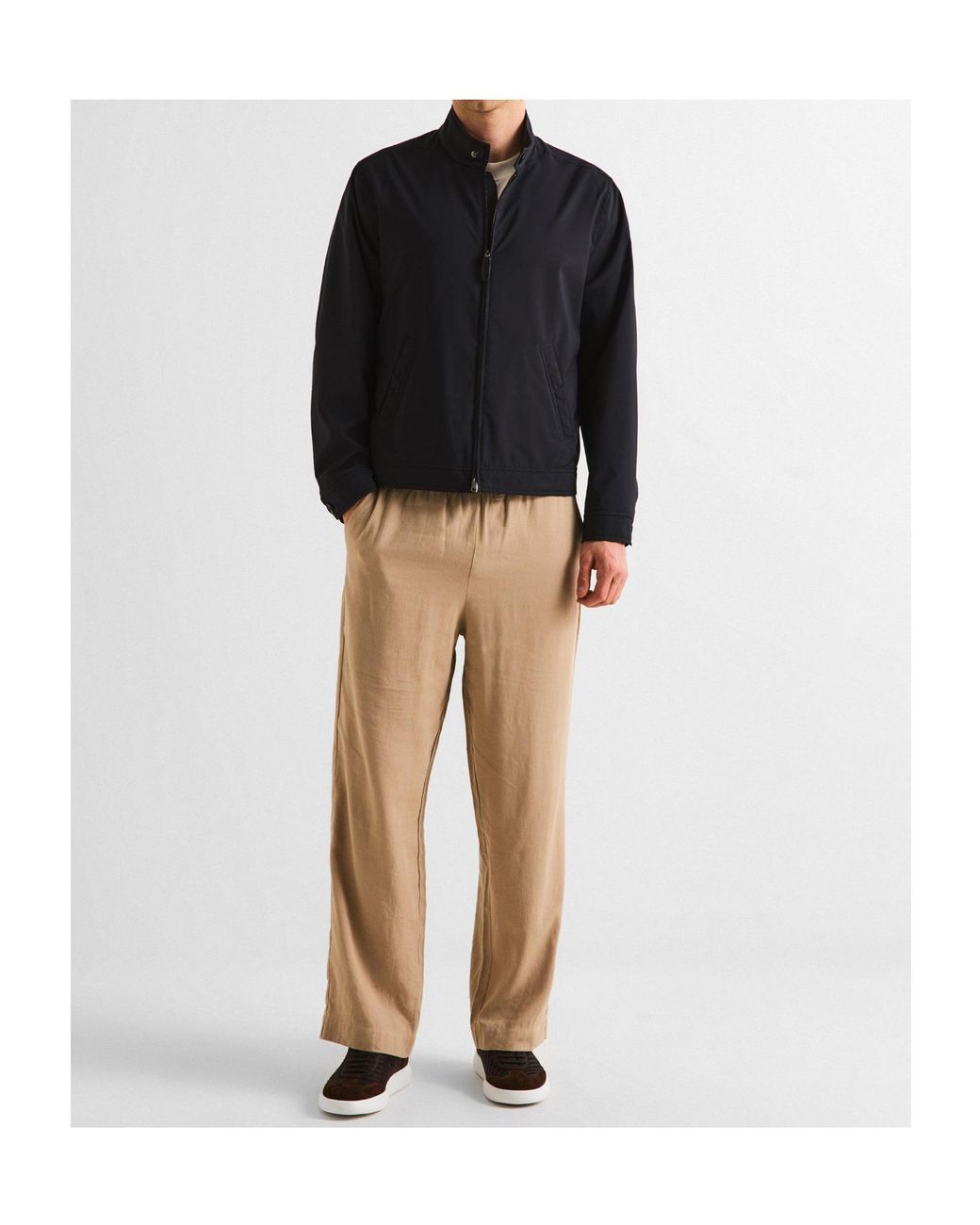 Brioni Blue Simple Flight Jacket for men