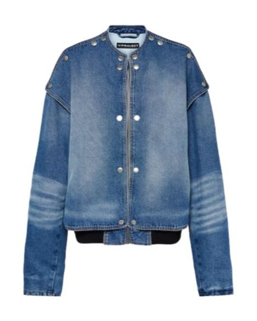 Y. Project Blue Snap Off Denim Bomber Jacket