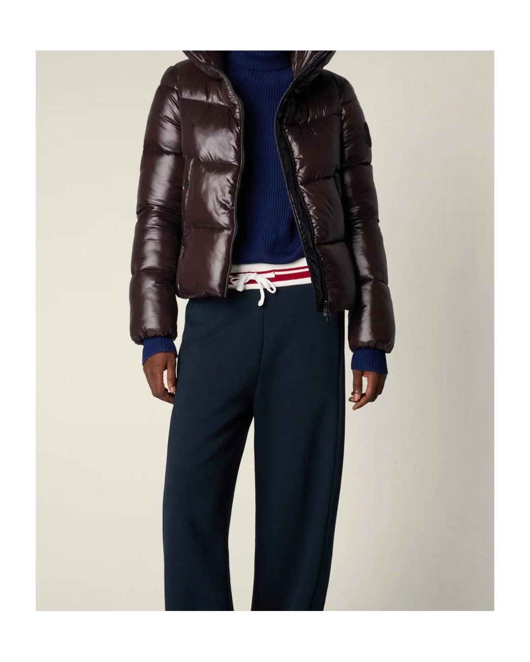 Save The Duck Brown Isla Hooded Down Jacket