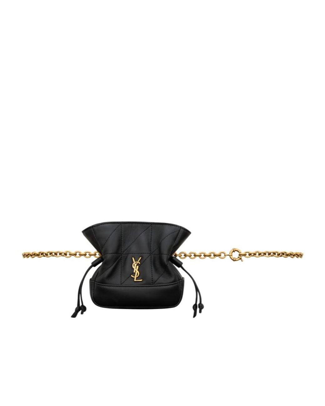 Saint Laurent White Jamie Quilted Mini Belt Bag