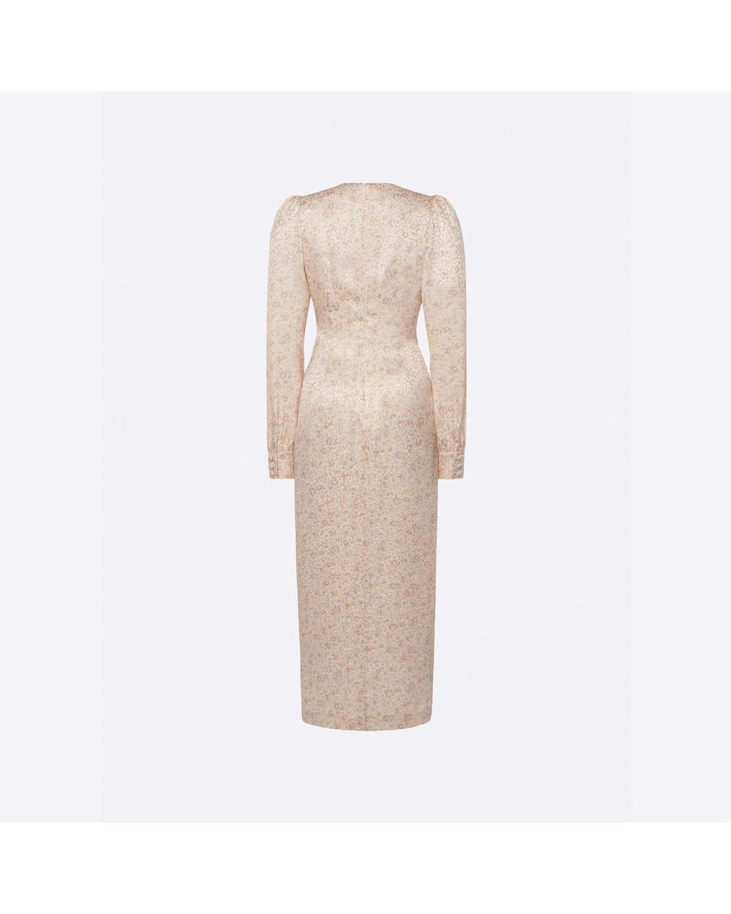 Alessandra Rich Natural Jacquard Draped Dress