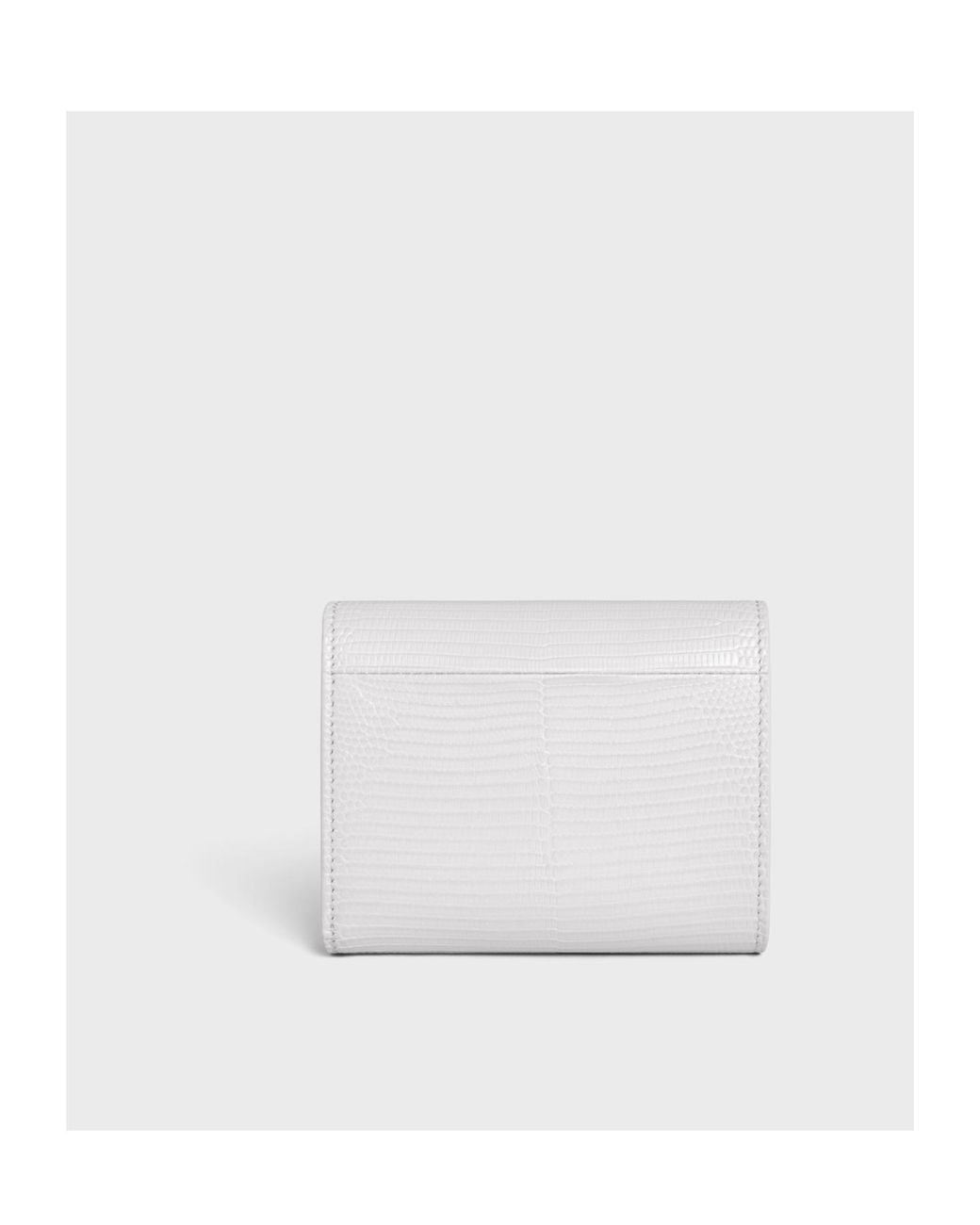Céline White Small Flap Wallet Triomphe