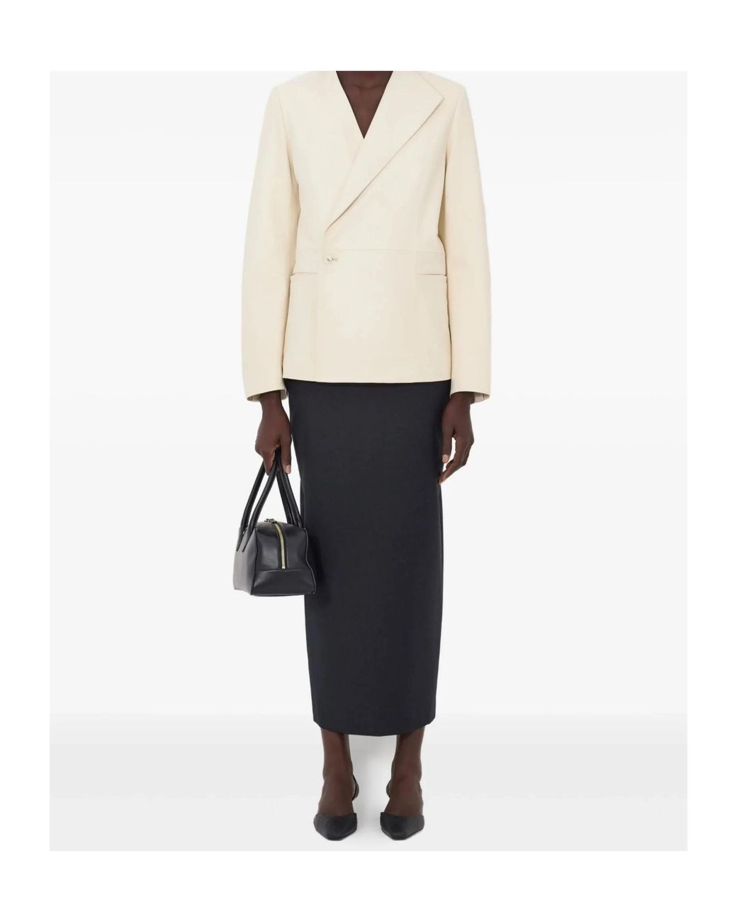 Loulou de Saison Natural Paoli Asymmetric Leather Jacket
