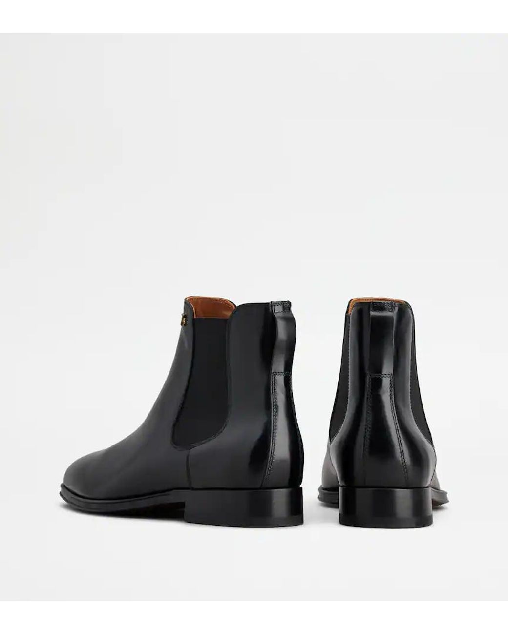 Tod's Black Logo-Plaque Leather Ankle Boots for men