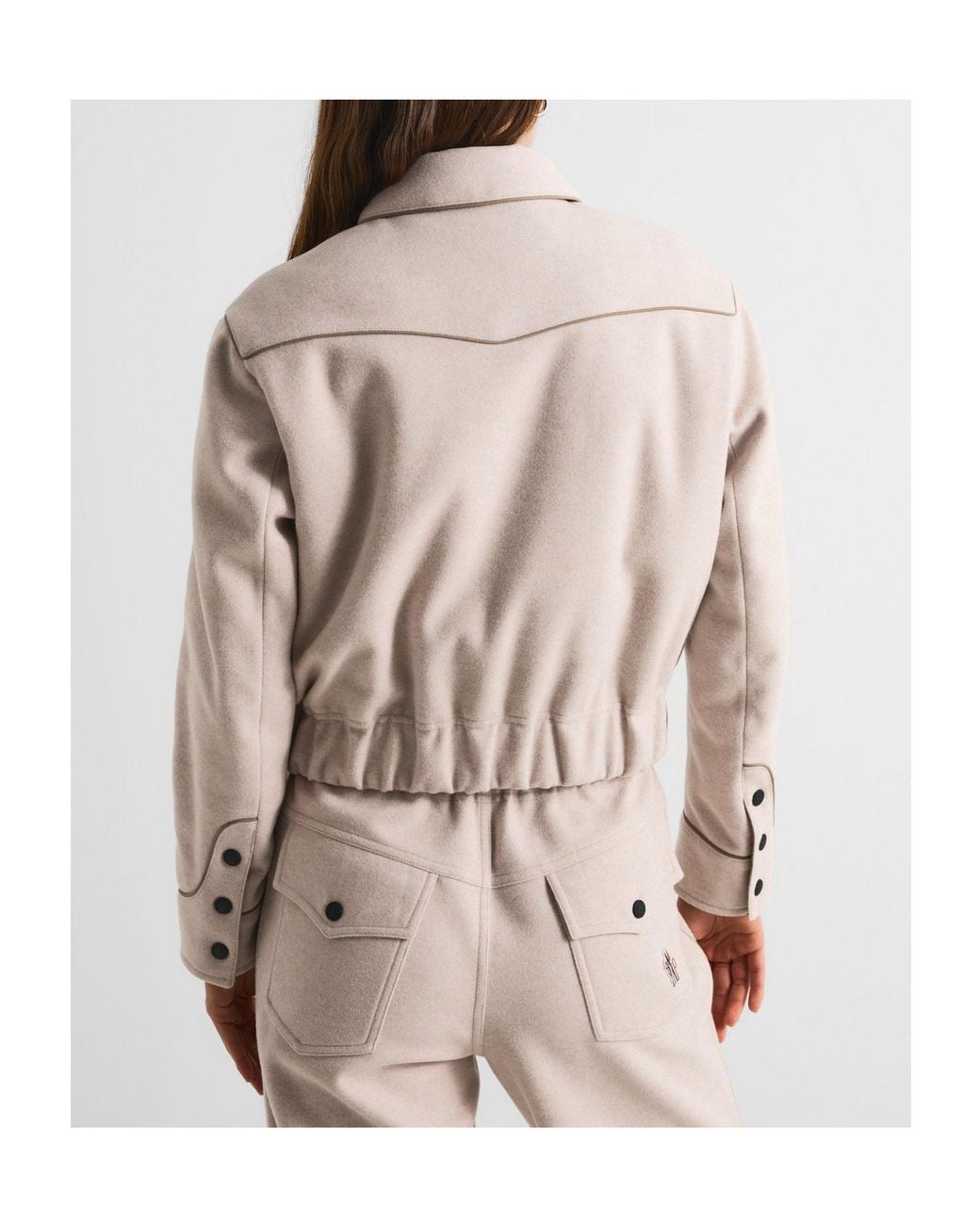 Moncler Natural Minimal Zip-Up Short Jacket