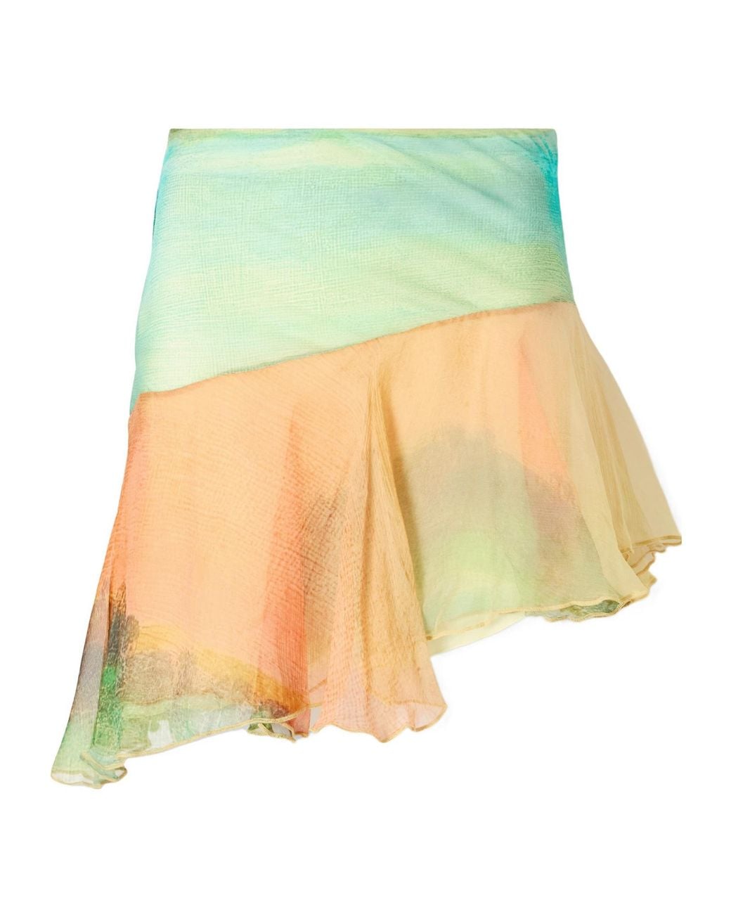 Donde Esteban Yellow Silk Mini Skirt