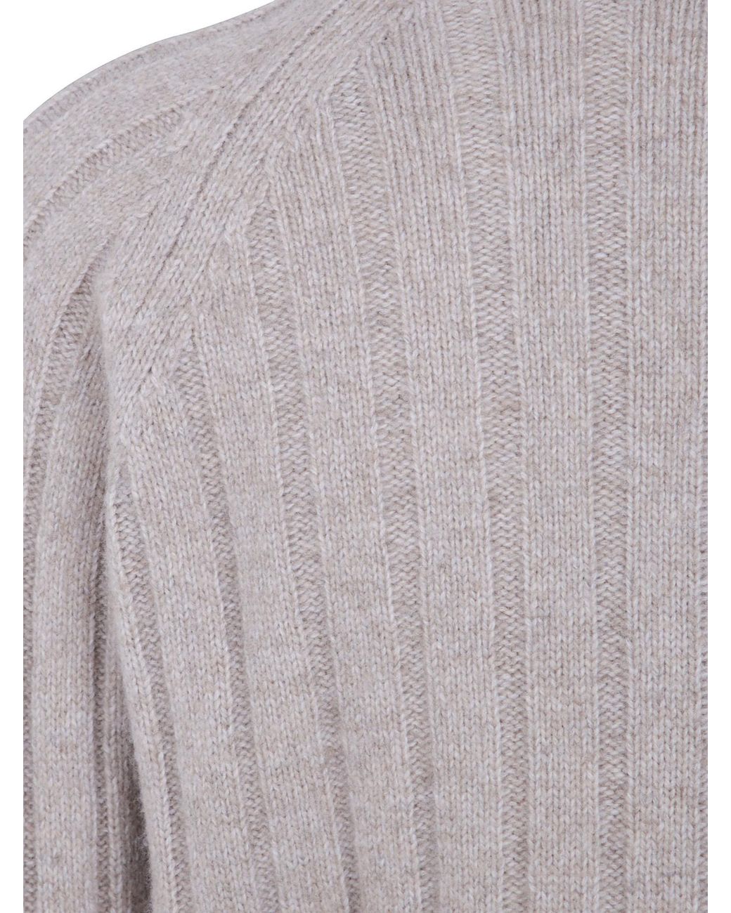 Nuur Gray Ribbed-Knit Roll-Neck Sweater for men