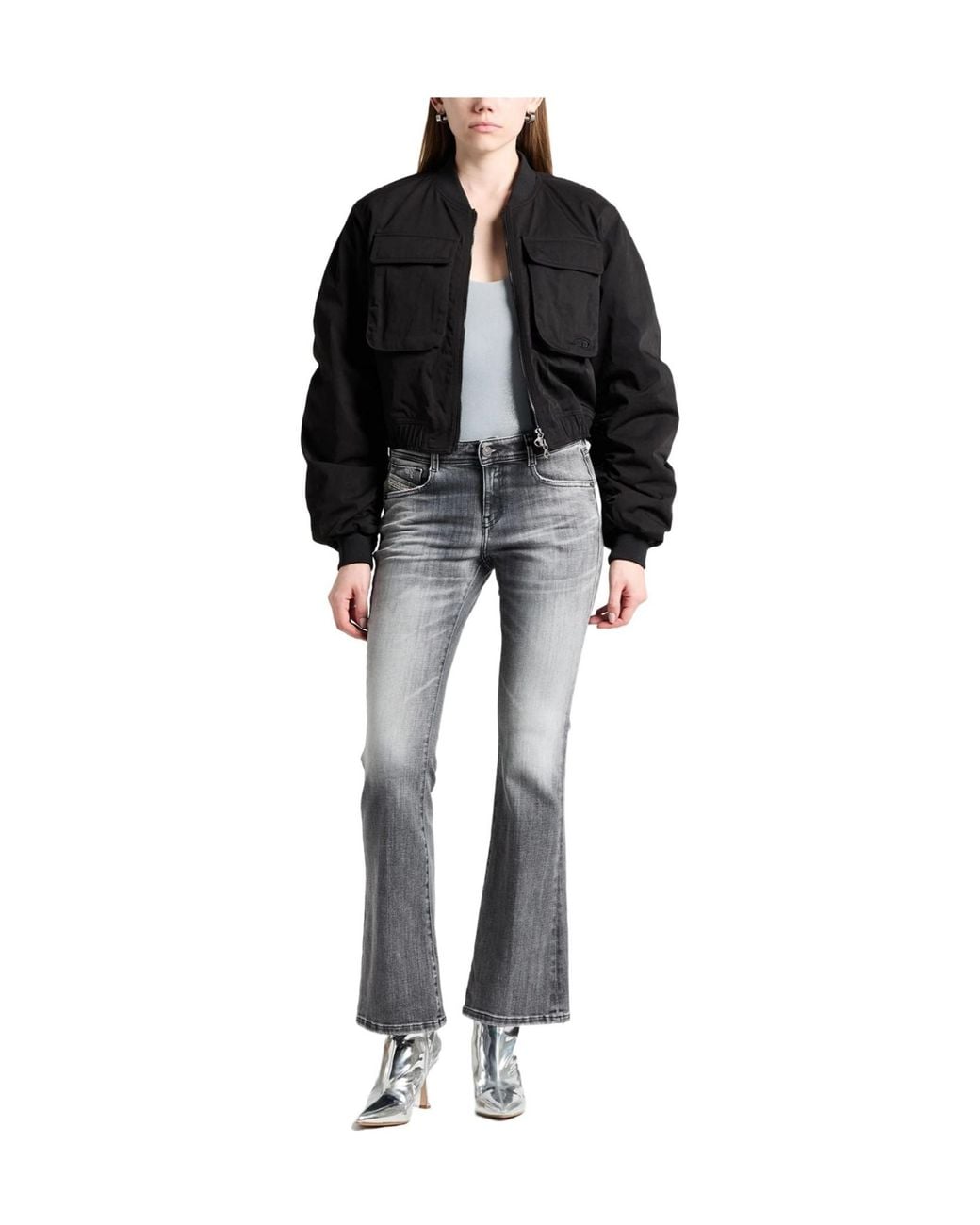 DIESEL Gray Flared Jeans