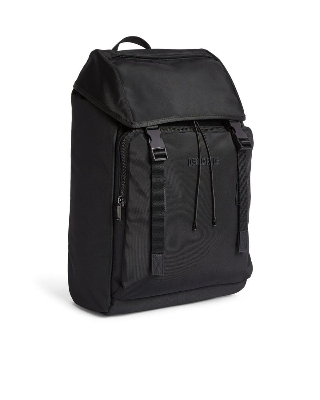 DSquared² Black Urban Foldover Top Backpack for men