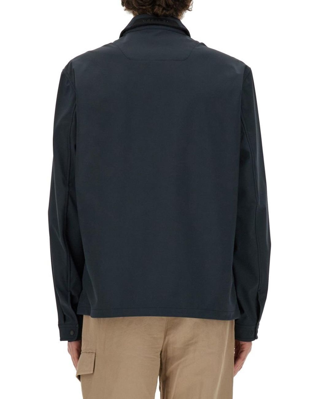 Woolrich Blue Zip-Up Long-Sleeved Jacket for men