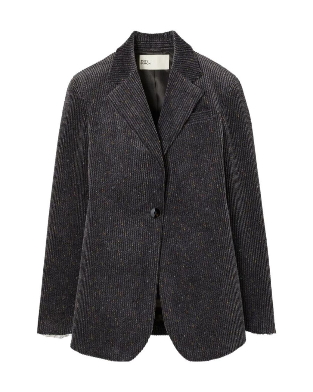 Tory Burch Black Notched-Lapels Corduroy Blazer