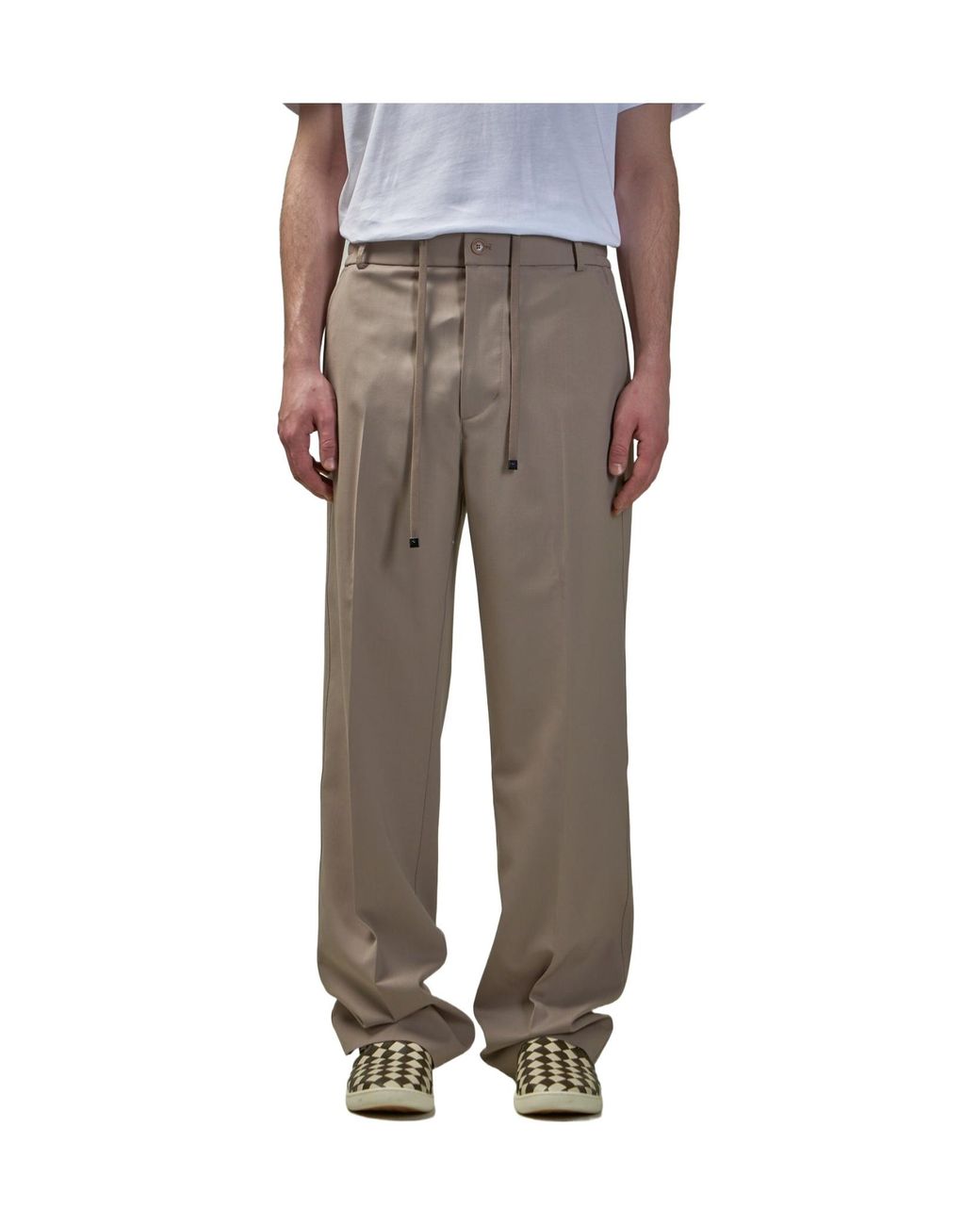 Moncler Gray Gabardine Tailored Trousers for men