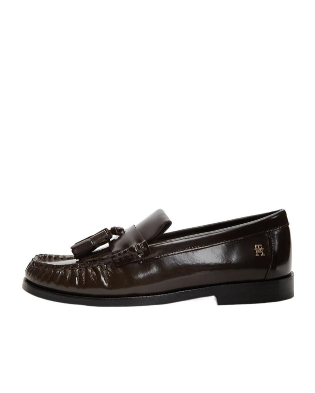 Tommy Hilfiger Black Tassel Loafers Flat Shoes