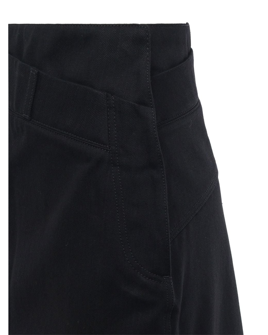 Loewe Black Deconstructed-Designed Denim Midi Skirt
