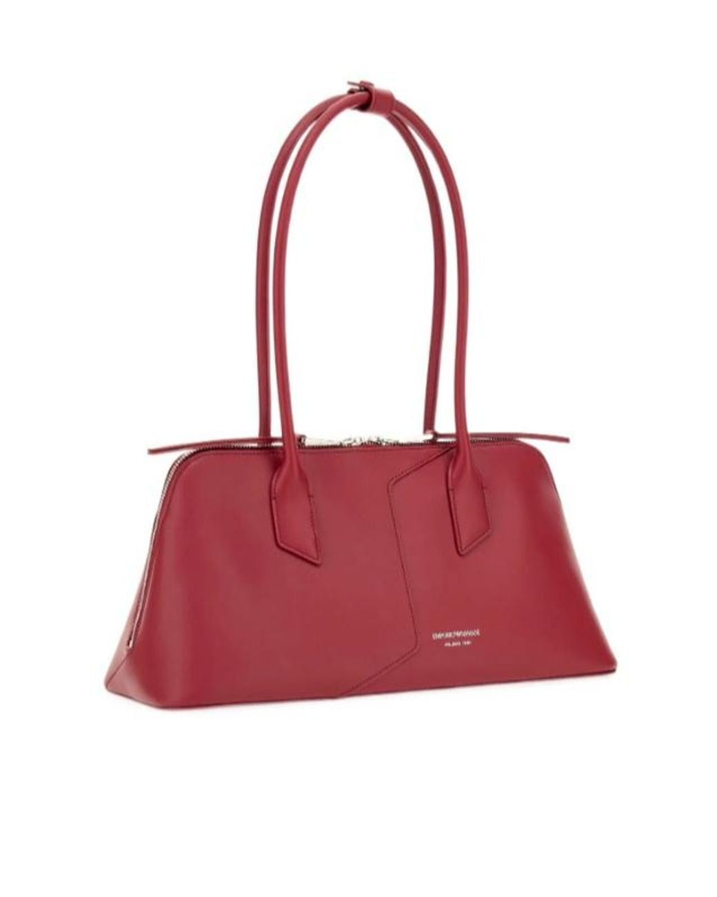 Emporio Armani Red Leather Tote Bag